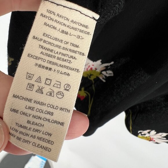 Free People Time On My Side Floral Wrap Mini Dress Black Size XS - Picture 8 of 10